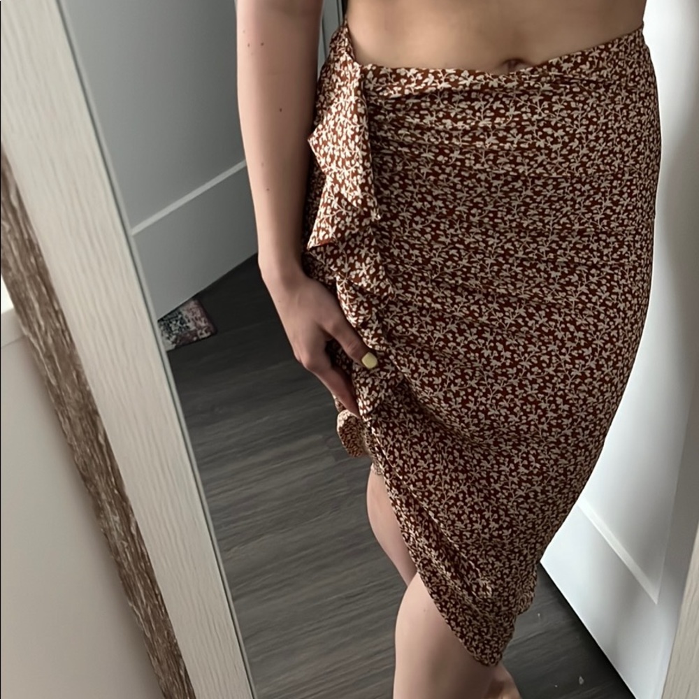 Veronica beard asymmetric silk skirt